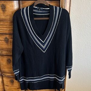 Rag & Bone Black Sweater with White Accents